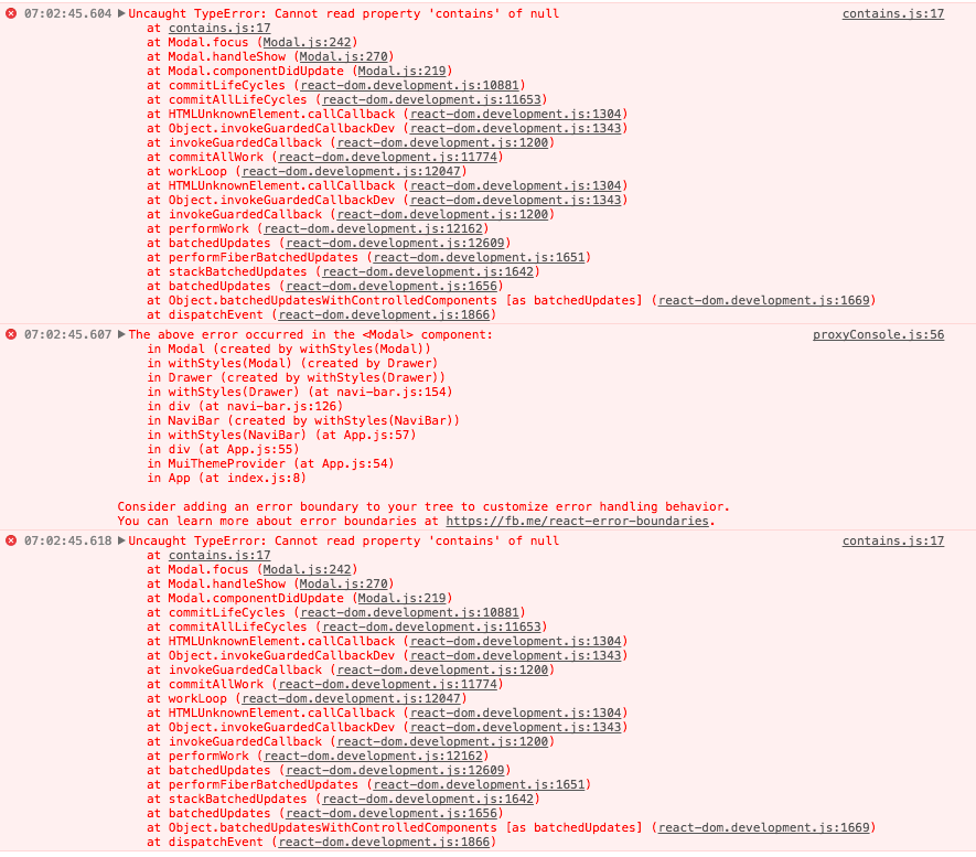 Modal view crash · Issue #7693 · mui/material-ui · GitHub