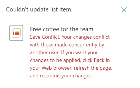 List Formatting - setValue not taking ETag into consideration all the ...
