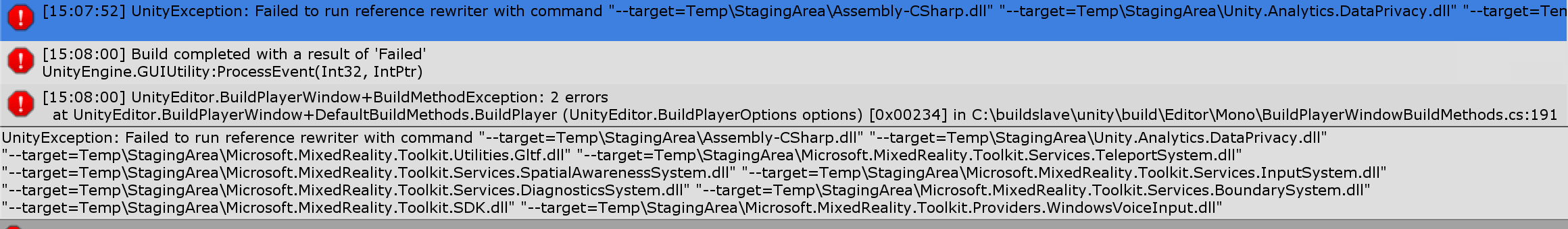 Build Error · Issue #4712 · microsoft/MixedRealityToolkit-Unity · GitHub