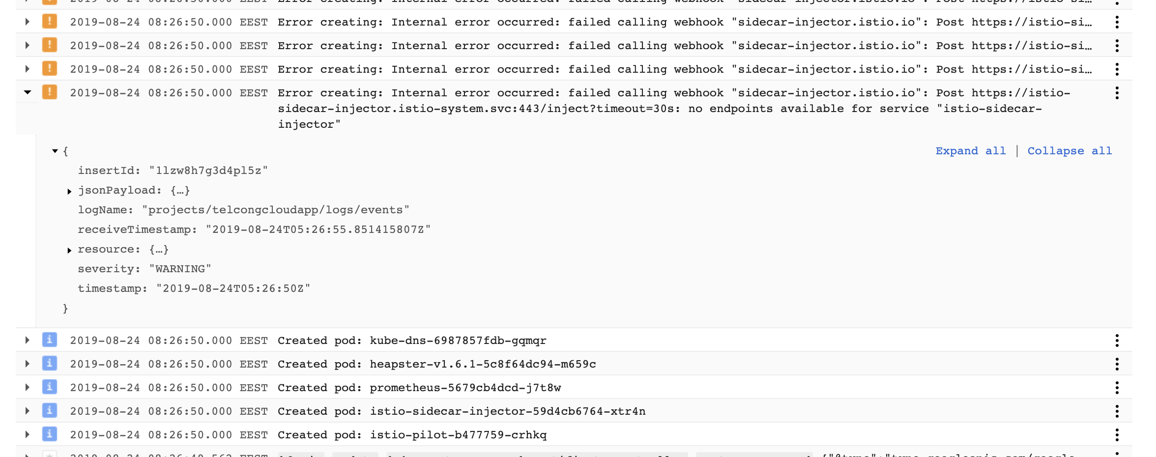 https//istiosidecarinjector.istiosystem.svc443/inject?timeout=30s