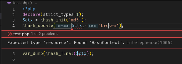Incorrect type for context parameter in `hash_update` and `hash_final ...
