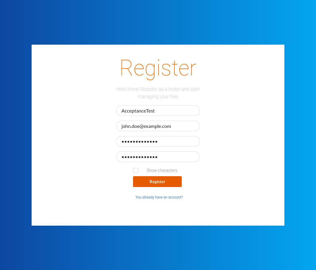 registercest trytotest fail