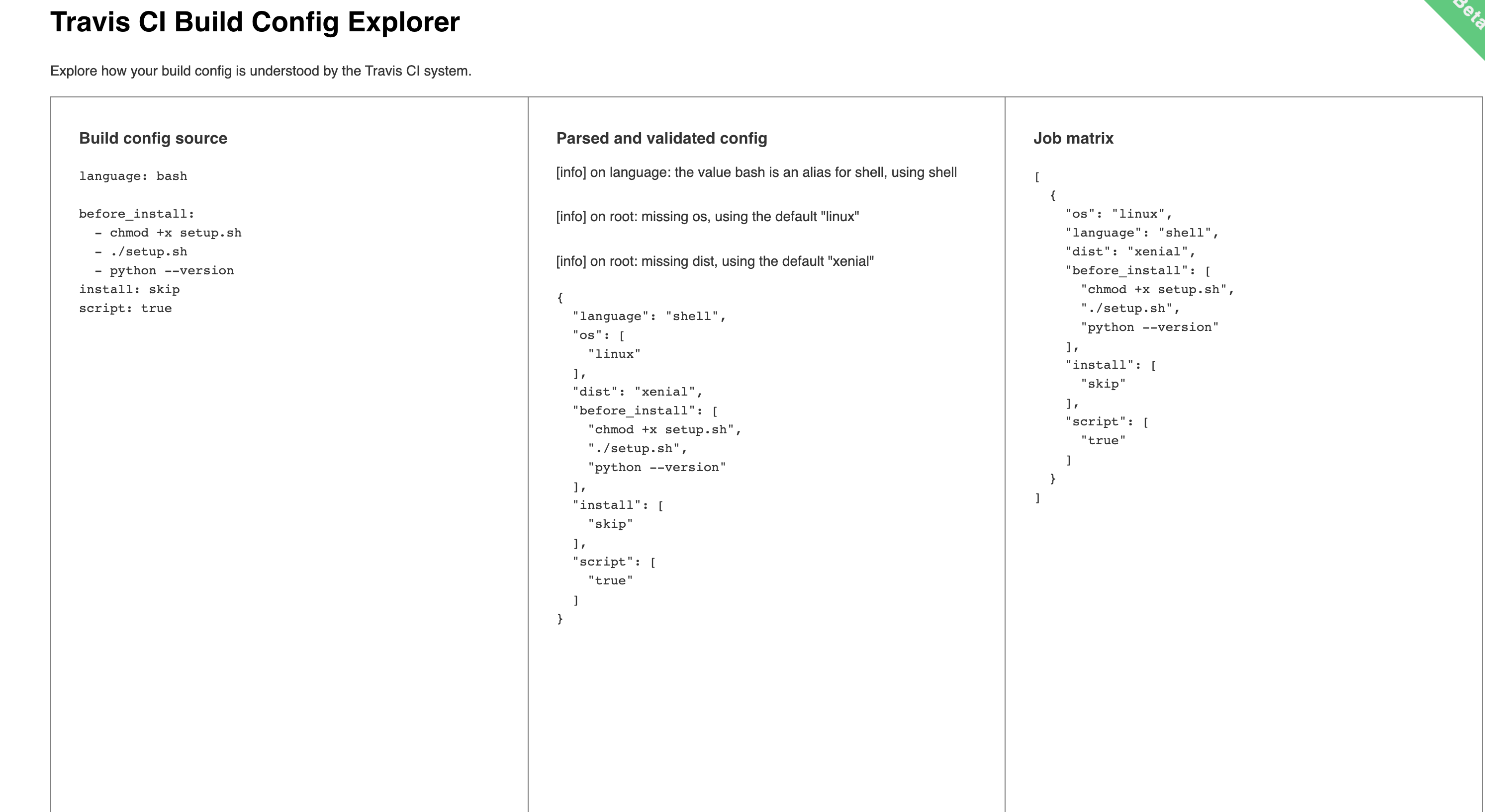 Travis CI Build Explorer