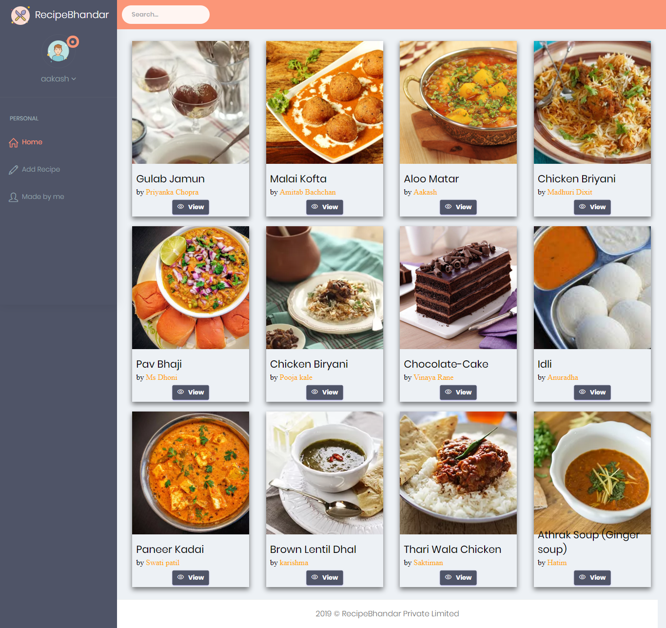 GitHub - AakashCodeLab/recipebhandar-test