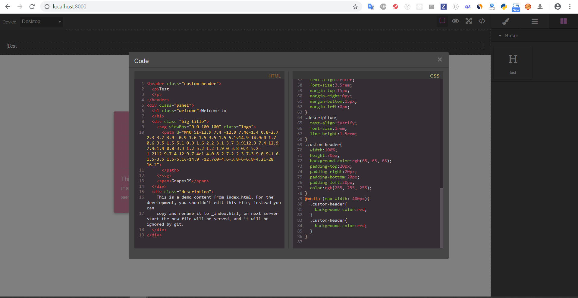 [Bug] Duplicate CSS written under media queries · Issue 1513 · artf/grapesjs · GitHub