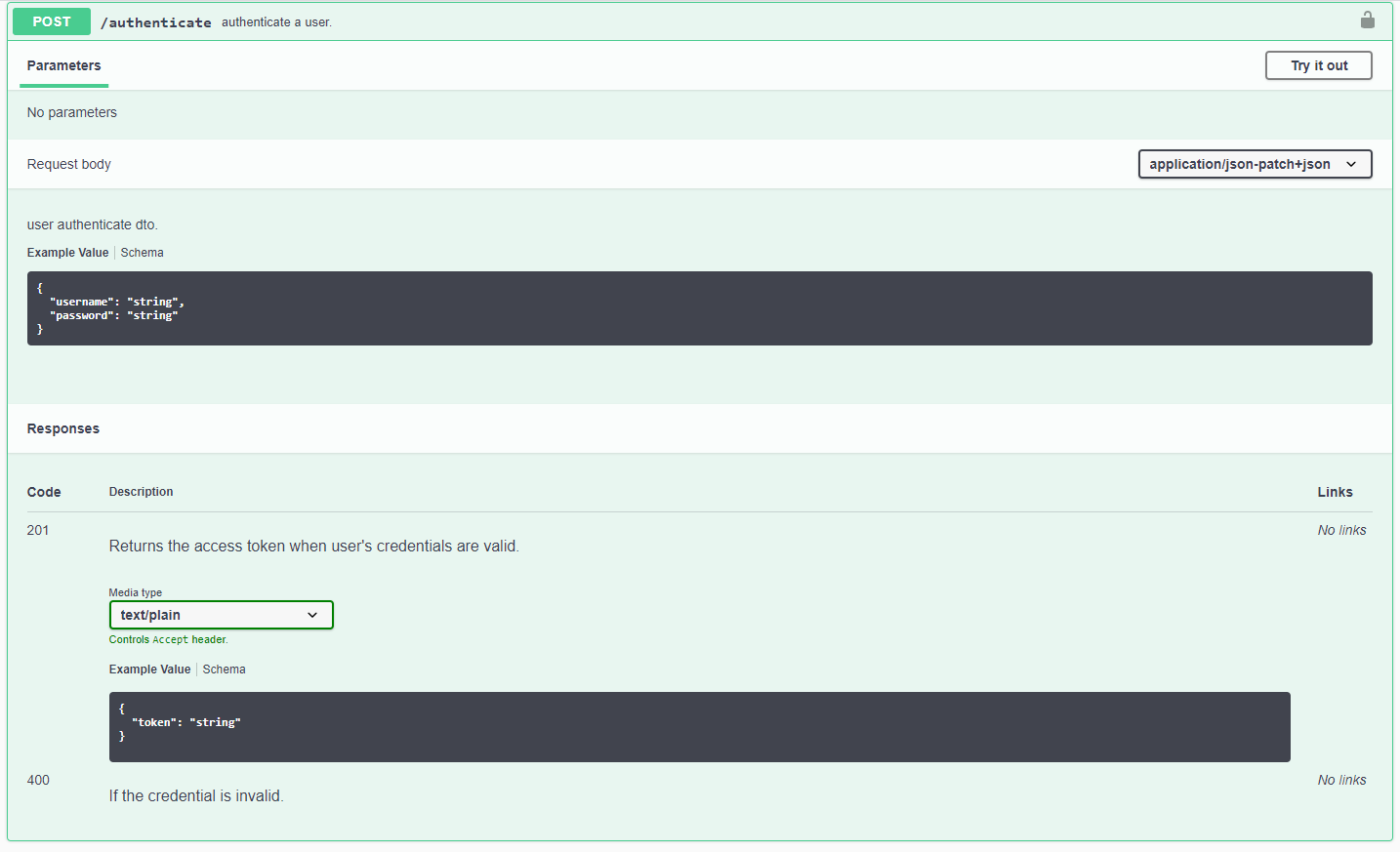 In describe response types with net core 3 1 we need to specify