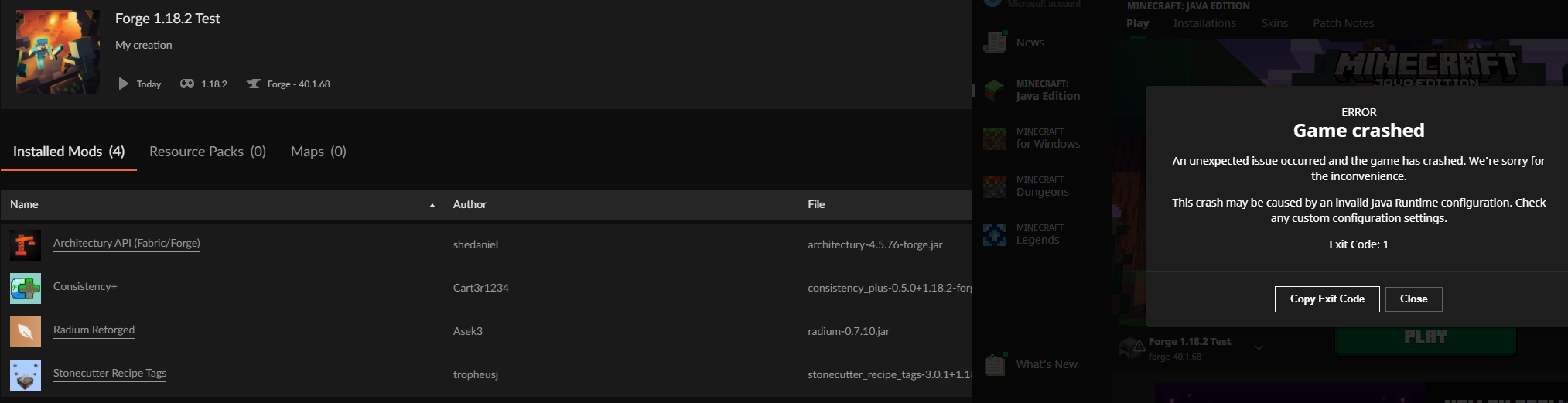 Forge 1.18.2 startup crash · Issue #42 · Asek3/Radium · GitHub