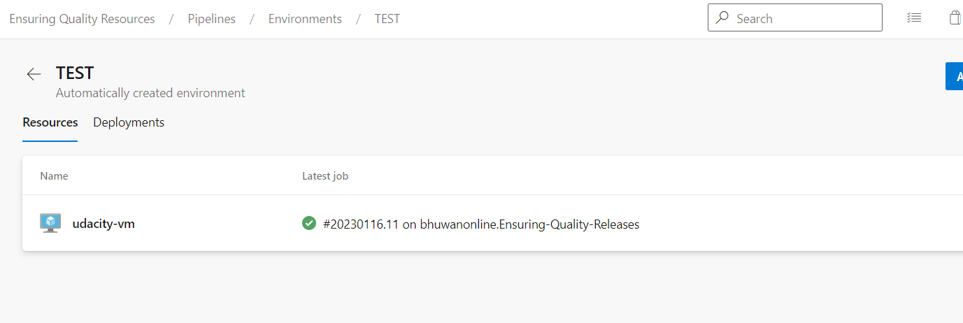 Environment test VM - 2