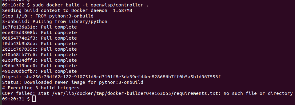 [bug] Docker build error · Issue #103 · openwisp/openwisp-controller ...