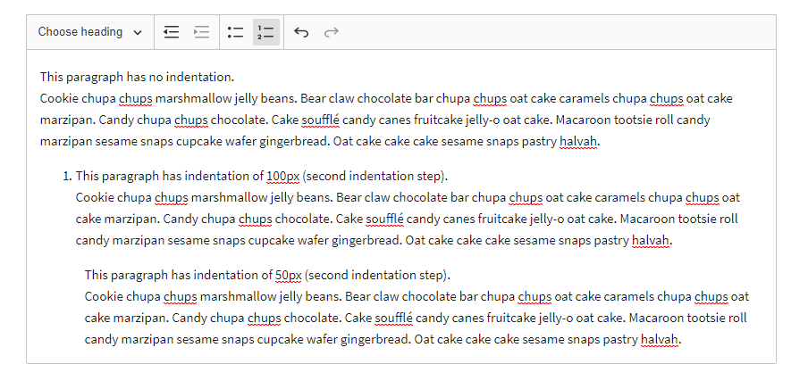 First list item receives indentation if the selection contains ...