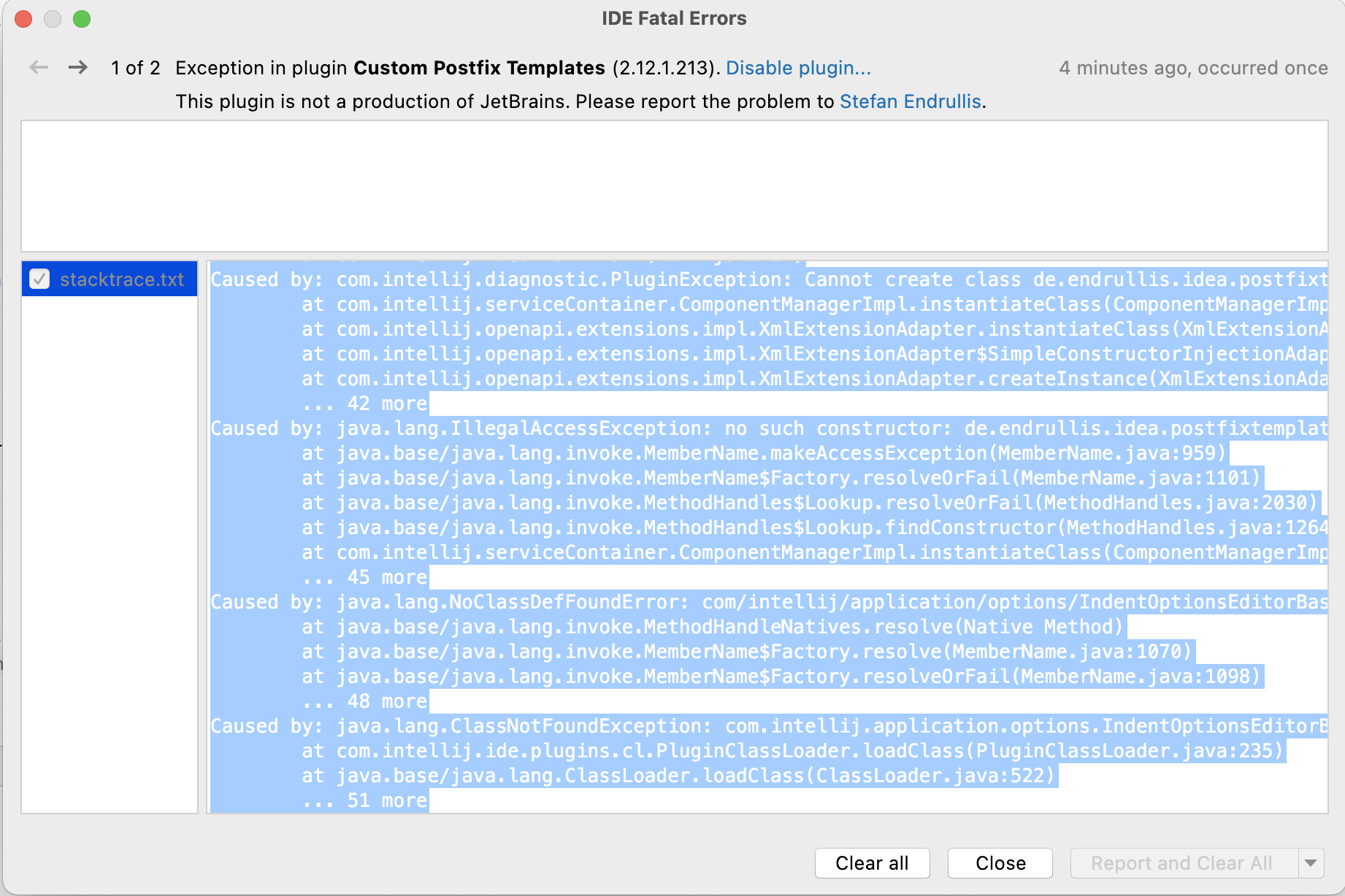 Error on IDE startup (IntelliJ IDEA 2021.3) · Issue 206 · xylo