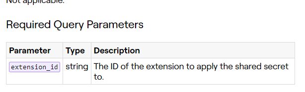 Get Extension Secrets - missing required parameter · Issue #671 ...