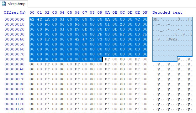 Parse BMP DIB header for positions of red, green, blue, alpha channels ...
