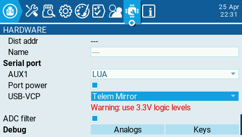 Add USB telemetry mirror (Opentx PR #8650) · Issue #546 · EdgeTX/edgetx ...