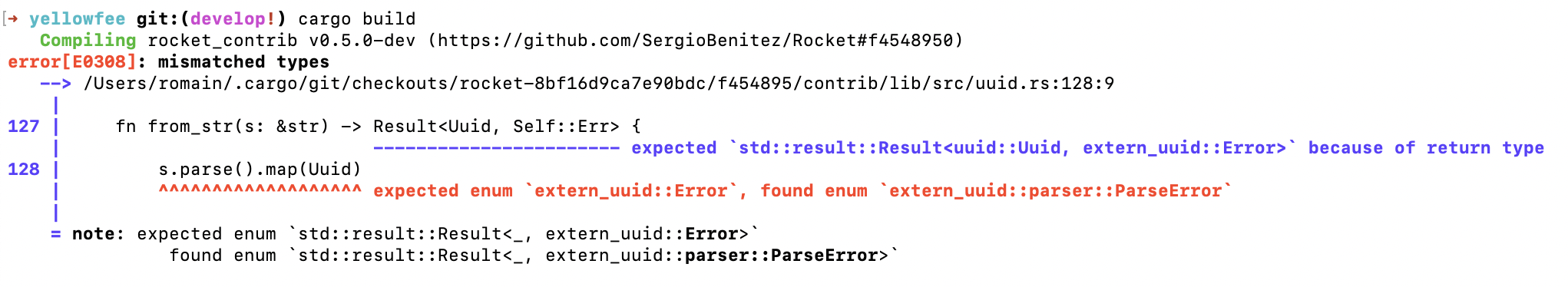 rocket_contrib::uuid::Uuid wrong error return type · Issue #1565 · rwf2 ...