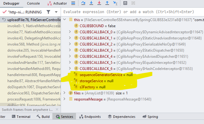 All injected member bean of Rest Controller are NULL when invoking a ...