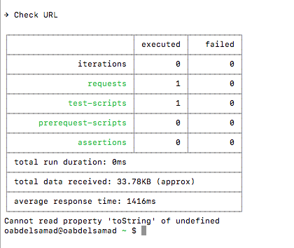 Cannot read property 'toString' of undefined while using Postman link ...