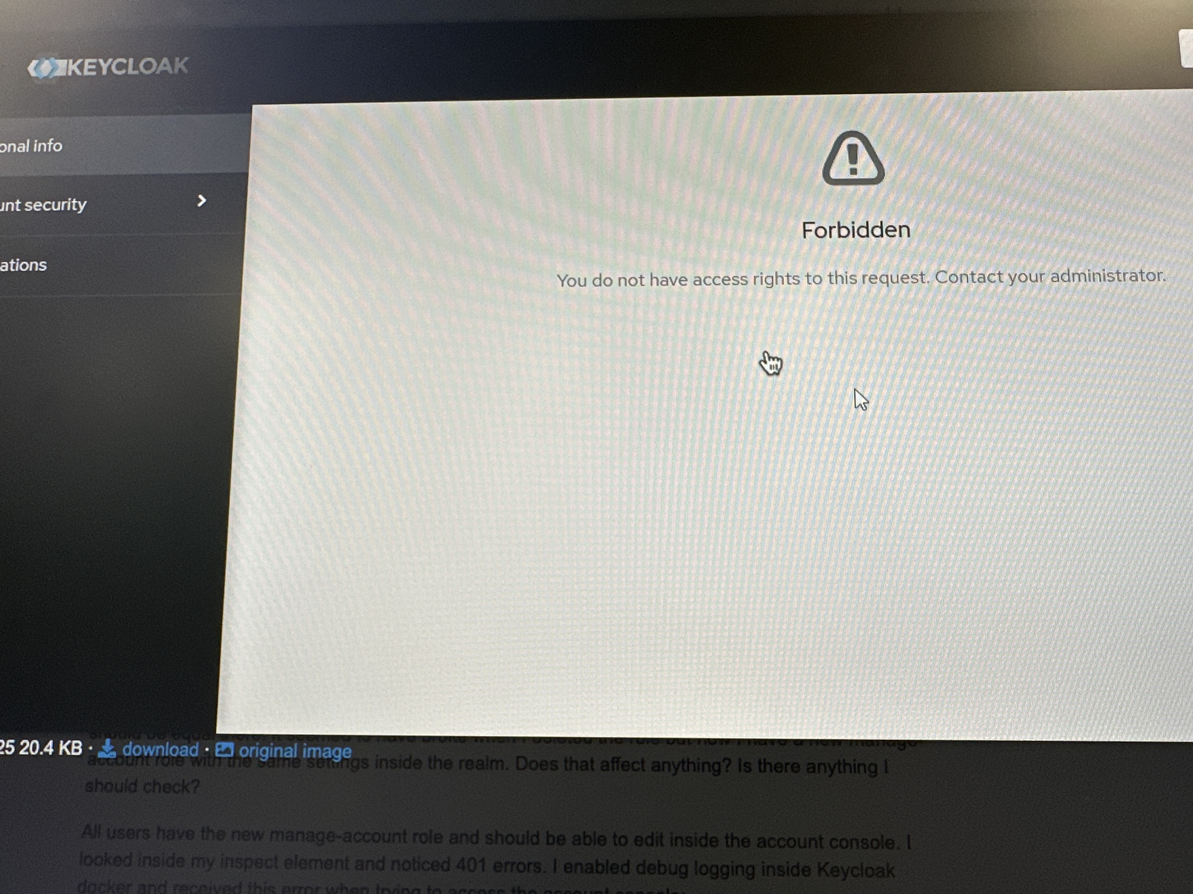 Keycloak.v2 theme account console throwing forbidden errors · Issue ...