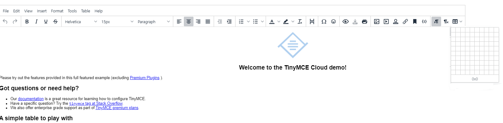 When Click table tool button only insert option show · Issue #6720 ...