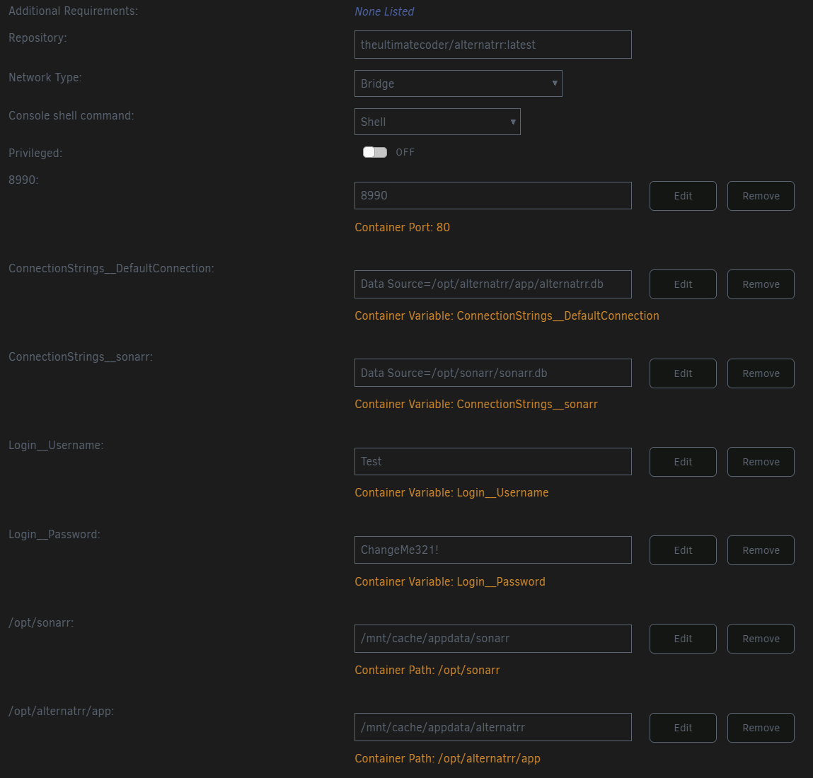 Docker in Unraid · Issue #3 · TheUltimateC0der/alternatrr · GitHub