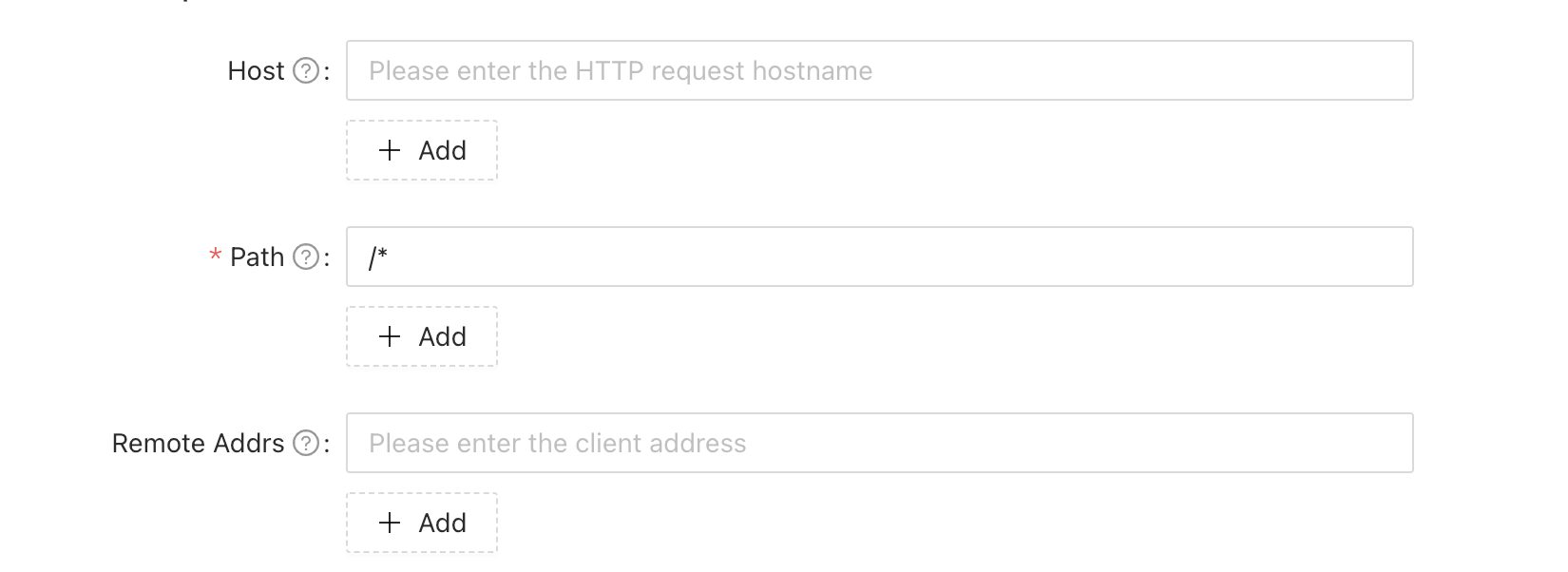 support uri & uris, host & hosts, remote_addr & remote_addrs · Issue