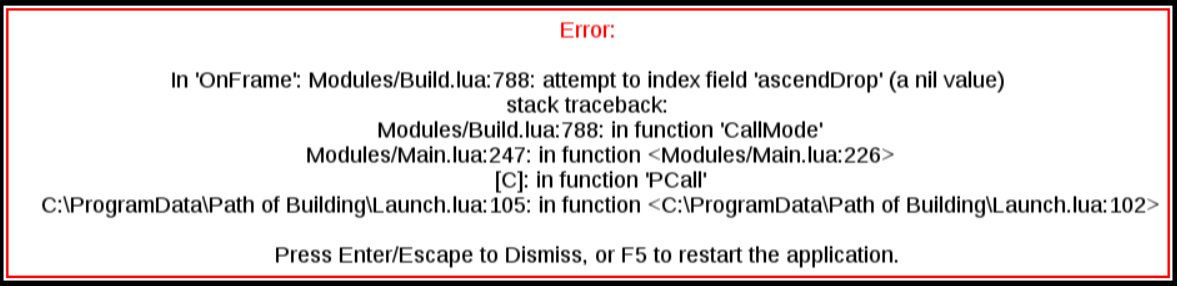 Error opening PoB · Issue #1825 · PathOfBuildingCommunity ...