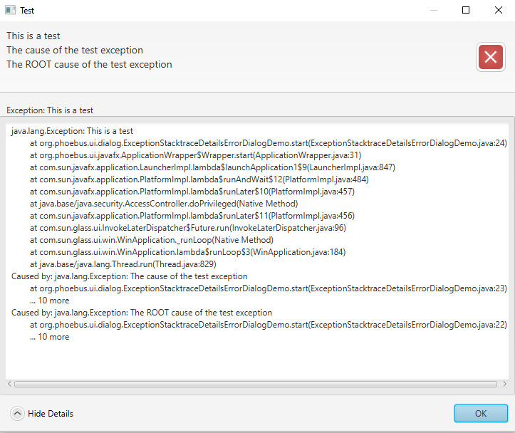 Userfriendly exception trace in ExceptionDetailsErrorDialog · Issue