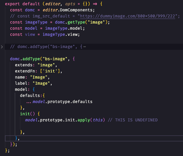 how to extend the behavior of the default component "image" when
