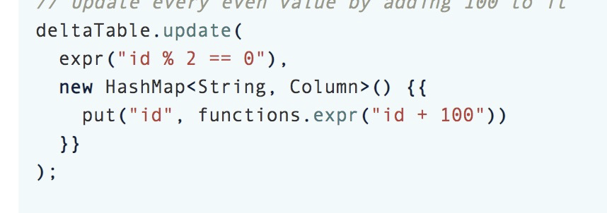 code snippets error in official website chapter: Conditional update ... image.