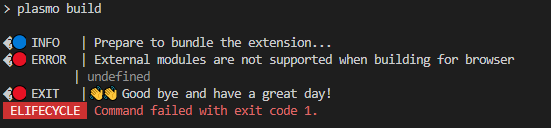 BUG | External modules are not supported when building for browser ...