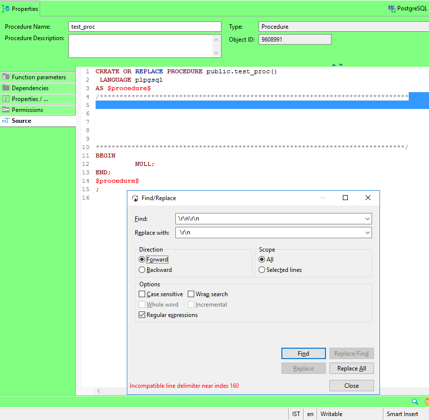 Error when trying to search and replace \r in SQL Editor · Issue #9170 ...