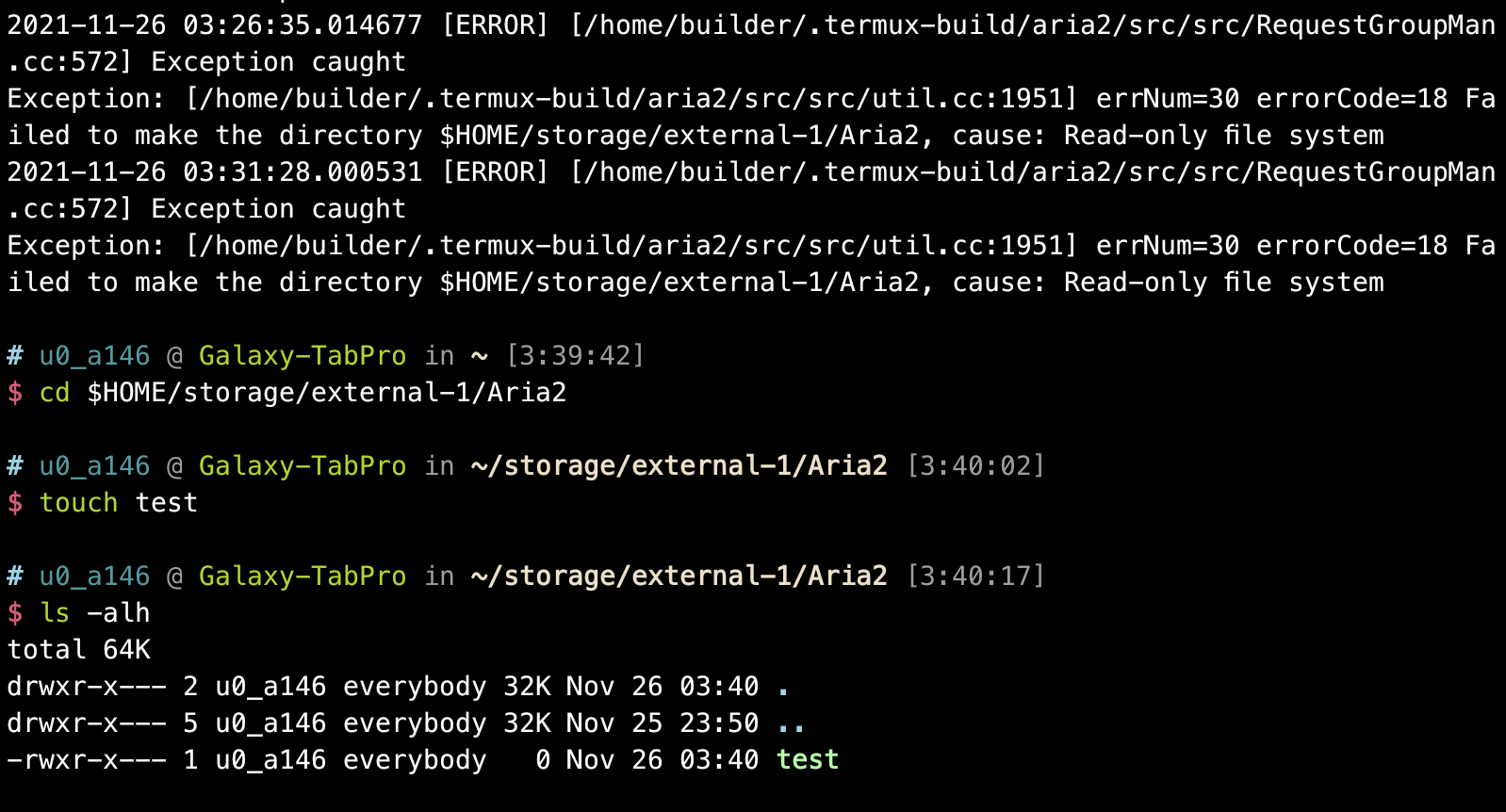 [Bug]: Aria2 cannot access SD card · Issue #8062 · termux/termux ...