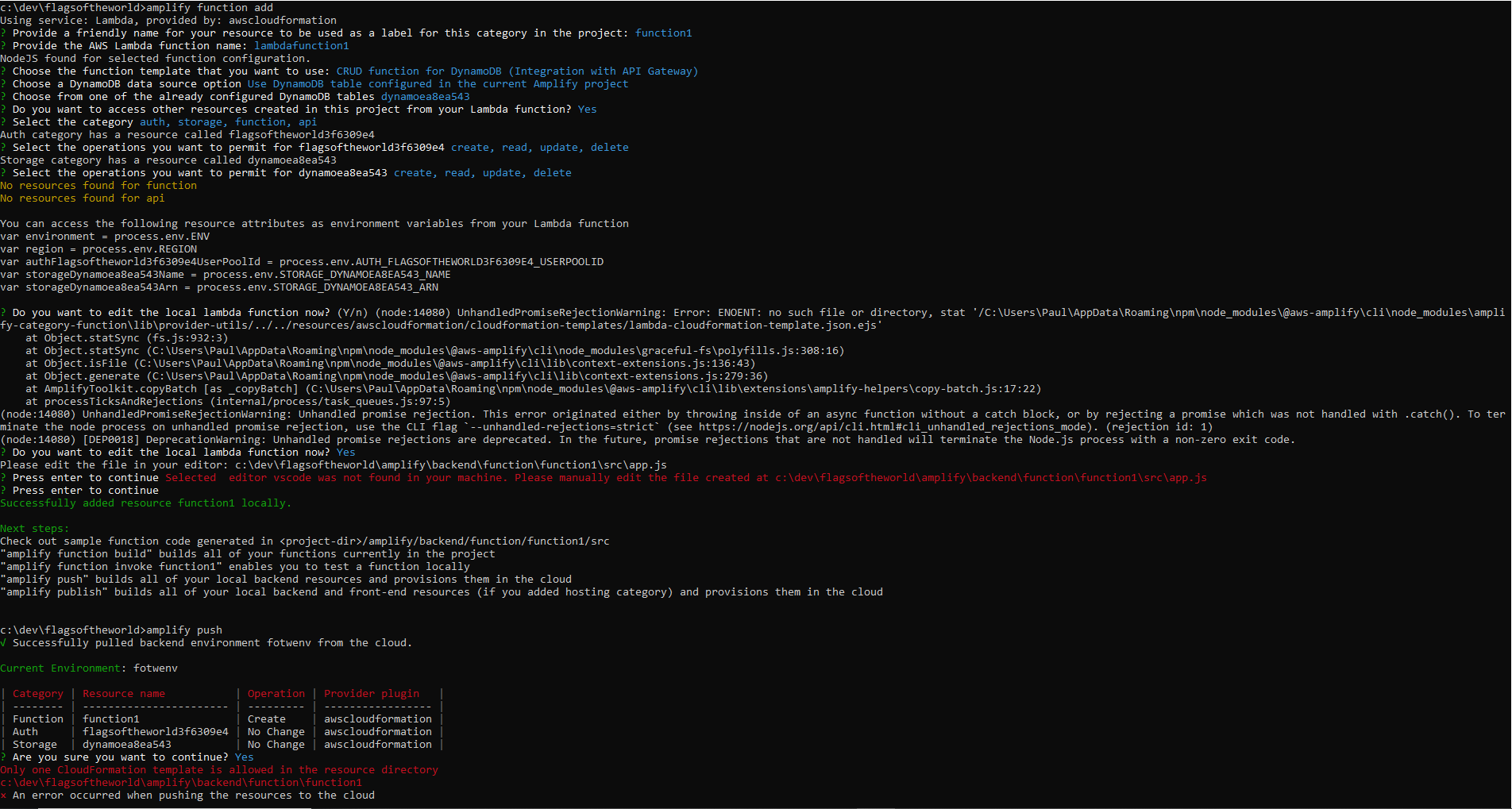 Only one cloudformation template is allowed in the resource directory