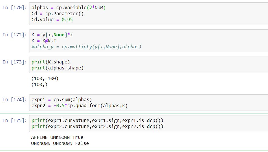 DCPError : expr.is_dcp() returns False for expressions of the form w.T ...
