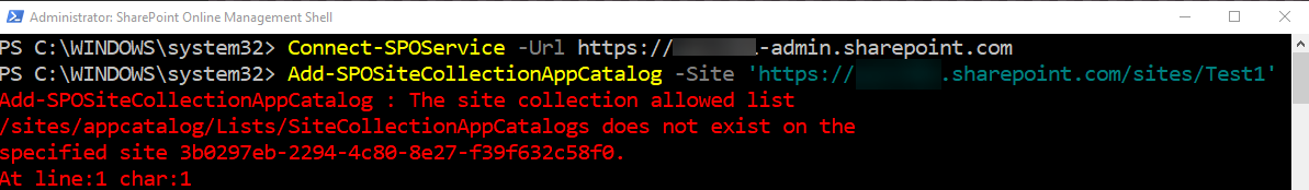 Intermittent Site Collection App Catalog allow list issue · Issue #1132 ...
