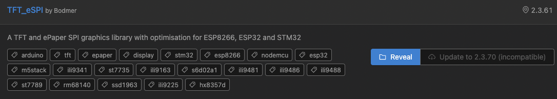 PlatformIO and VSCode library integration · Issue #1321 · Bodmer/TFT ...