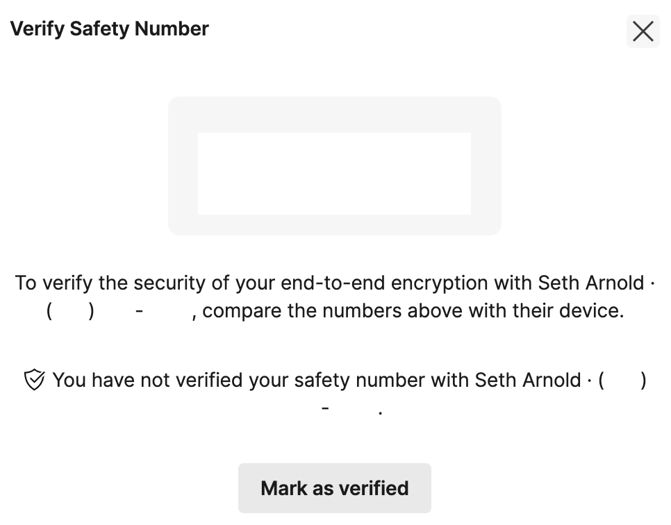 Android app doesn't include phone number in Verify safety number text