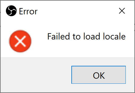Error - Failed to load locale