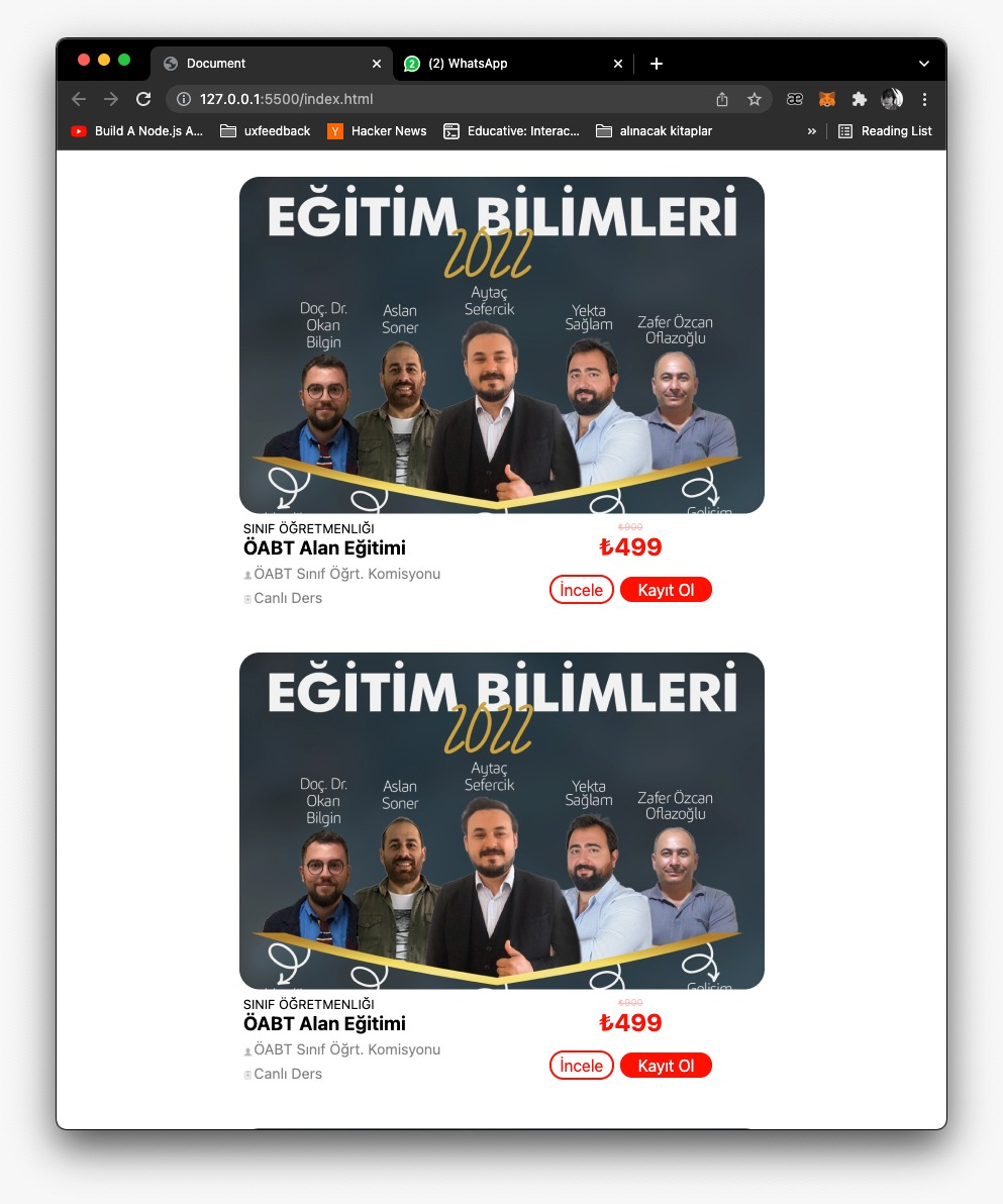 Offer Course Card GitHub - keremalan/education-coursePackage-card: This repository ...