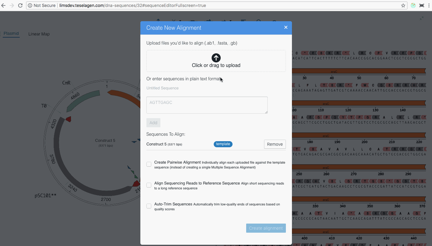 Sequence Alignment tool > settings should persist · Issue #387 ...