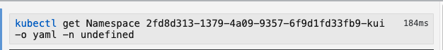 clicking a namespace row will issue command with --ns undefined · Issue ...