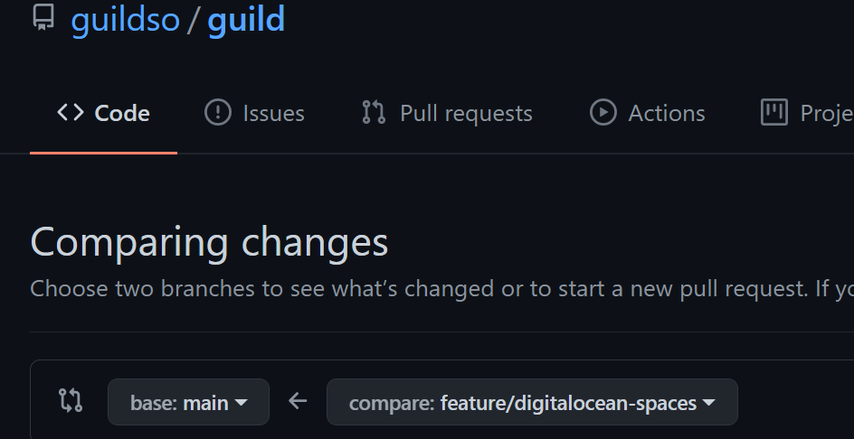 Git Pull Request Compare