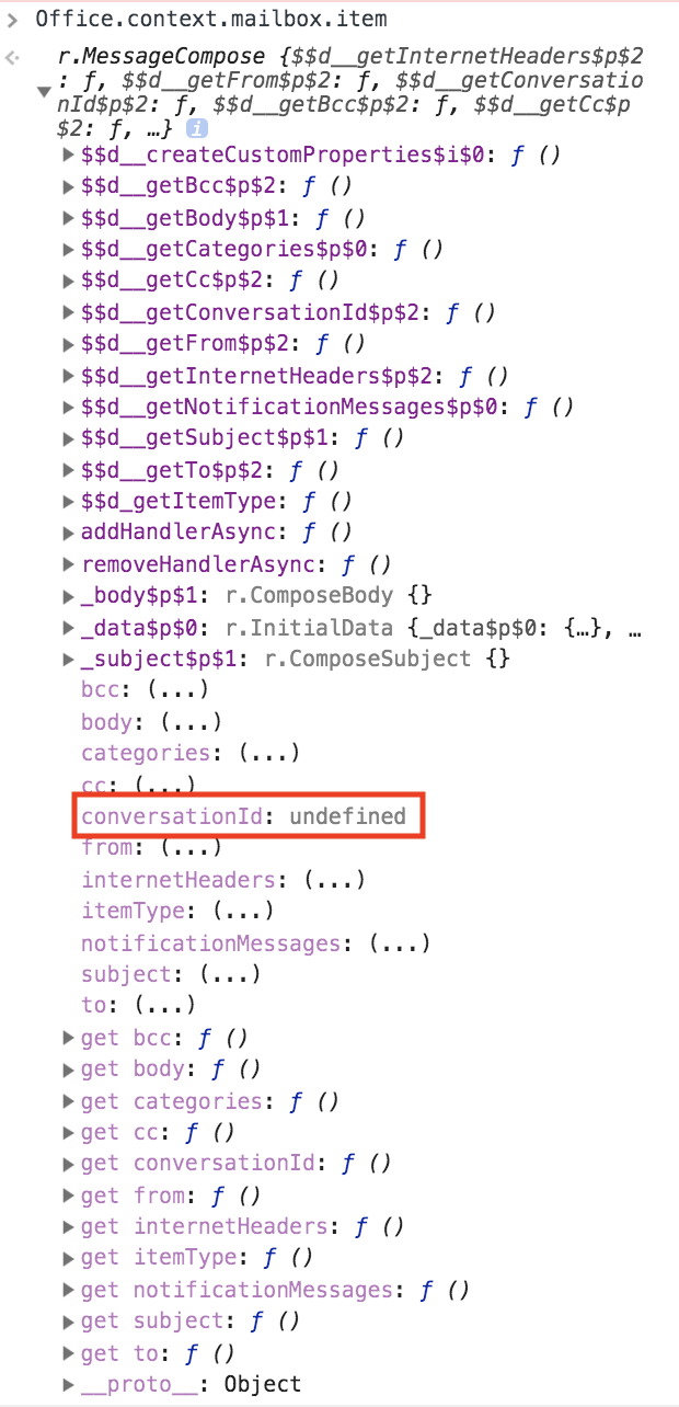 [Outlook] ConversationId is 'undefined' instead of 'null' in new OWA ...