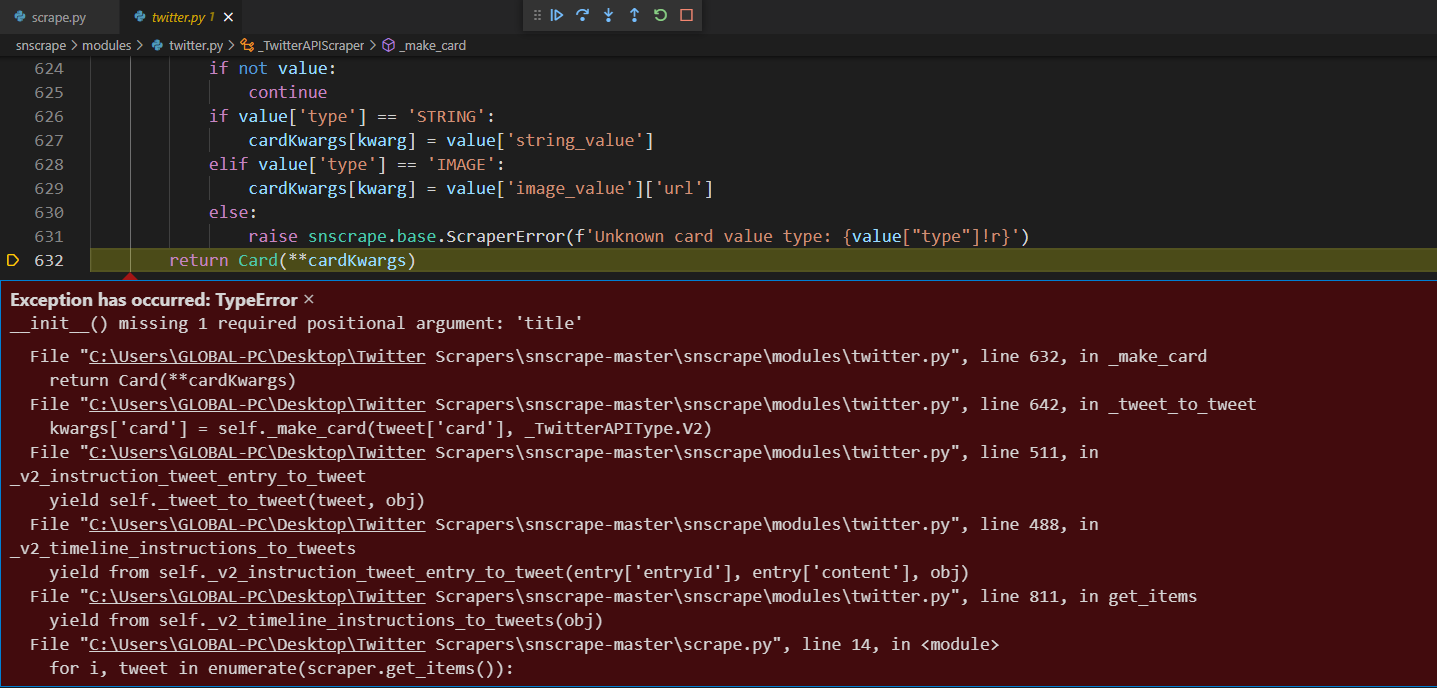 Ran the code to gather 100k tweets: Fantastic Error · Issue #425 ...