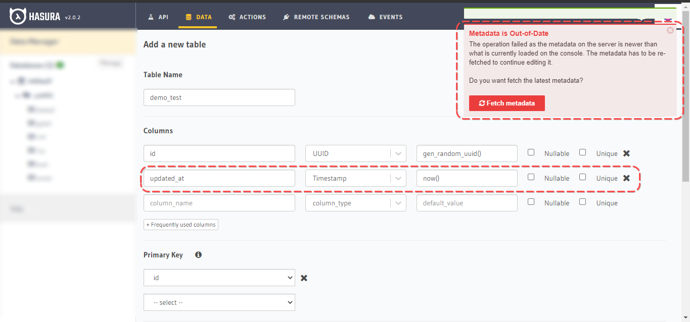 Metadata is Out-of-Date · Issue #6805 · hasura/graphql-engine · GitHub