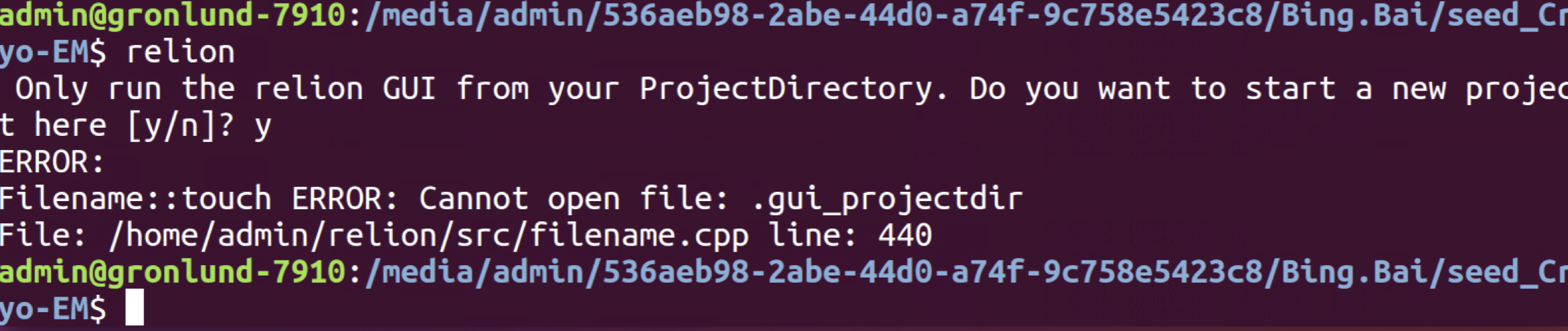 GUI crashes when read-only disk · Issue #167 · 3dem/relion · GitHub