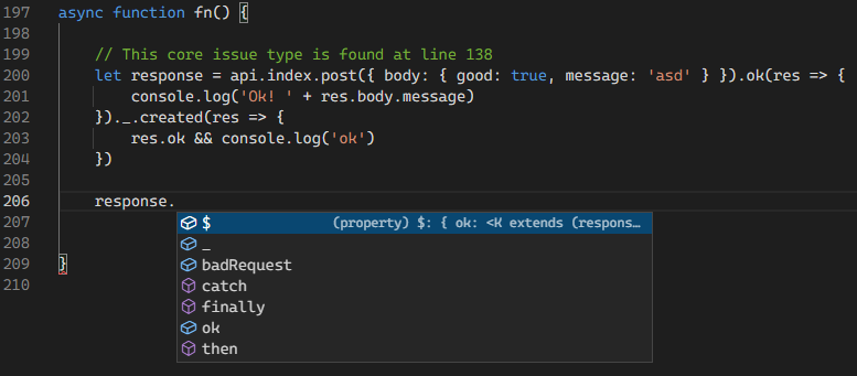 VSCode intellisense — TypeScript type Promise displays its contents as ...