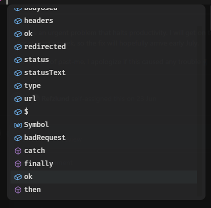 VSCode intellisense — TypeScript type Promise displays its contents as ...