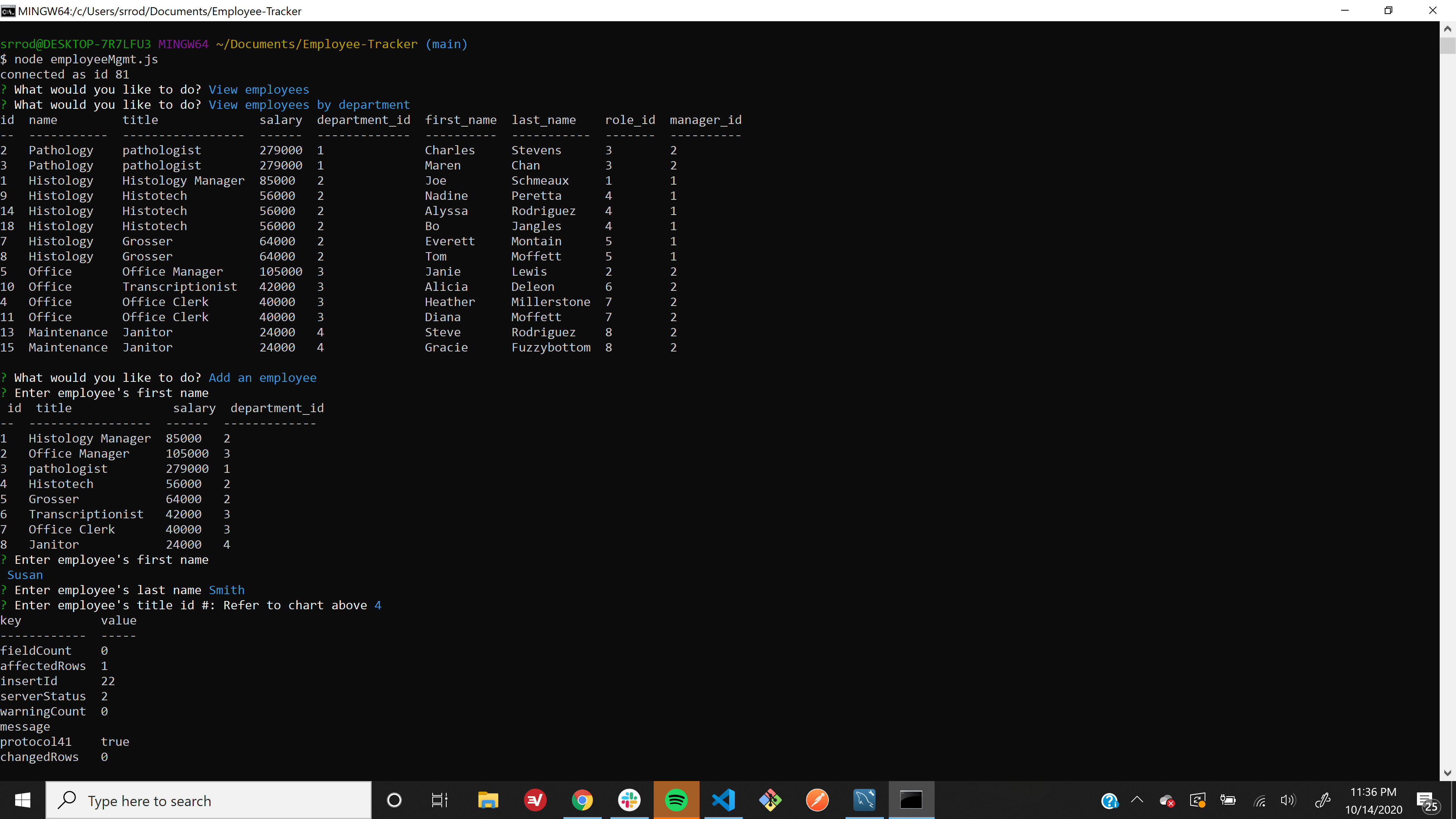 GitHub - steverodrig/Employee-Tracker