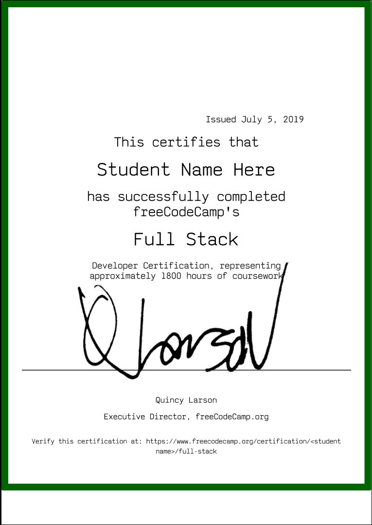 certificate print portrait